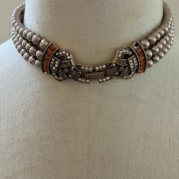 Heidi Daus Master Clasp Multi-Strand Faux Pearl Necklace